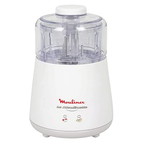 Offerta a tempo: Moulinex La Moulinette Tritatutto Elettrico, Adatto per Tutti i Tuoi Alimenti, 1000 W, 0.3 L, Caraffa Trasparente, Semplice Sistema di Pressione, Bianco, DPA141 - 24% da 74.99 € a 56.90 €