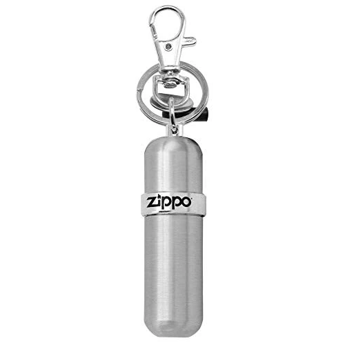 Zippo - Réservoir À Essence/Porte-clés, Mini Réservoir Rechargeable en Aluminium avec Bouchon À Vis, Idéal pour Remplir Les Briquets Tempête