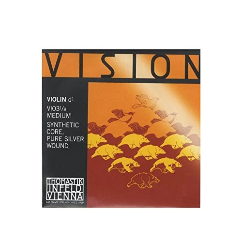 Offre limitée : Cordes Thomastik Violon Vision Noyau synthétique Possibilité de retirer la boule;Taille 1/8 Medium; Ré Argent filé de 40.71 € à 40.71 € (0.00% de remise)