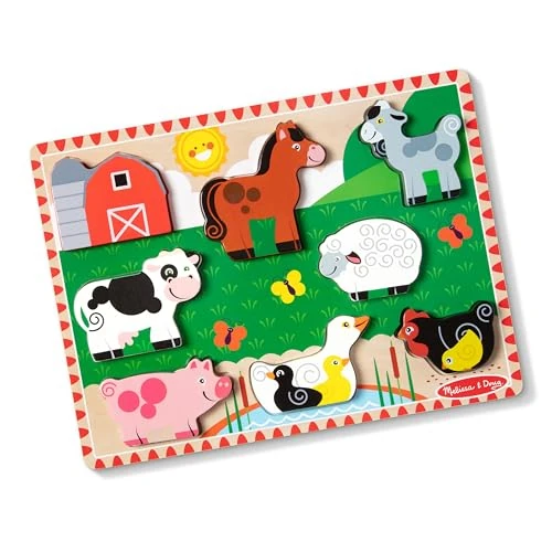 Oferta limitada: MELISSA & DOUG - Puzzle 2 Años de Animales de la Granja, Puzzle de Madera con Tablero de 22x30 cm, Rompecabezas Niños, Juguetes Montessori, Regalo Niño 2 años + - Certificados FSC de 11.63 EUR a 11.33 EUR (ahorro 3%)
