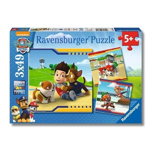 Ravensburger - Puzzles Paw Patrol C Pack De 3 | Puzzle 5 Años O Más | Regalos para Niños De 5 Años De 3 X 49 Piezas | Rompecabezas Niños De 21 X 21 Cm Puzzle