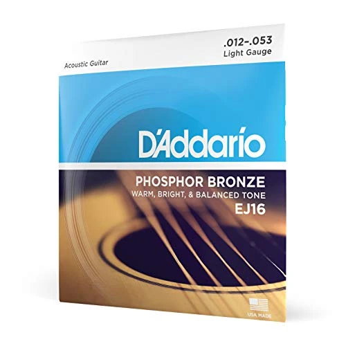D'Addario EJ16 Phosphorbronze-Saiten für Akustikgitarren, Light, 12-53