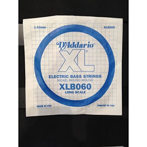 D'Addario XLB060 Corde seule longue avec filet en nickel pour basse Calibre .060