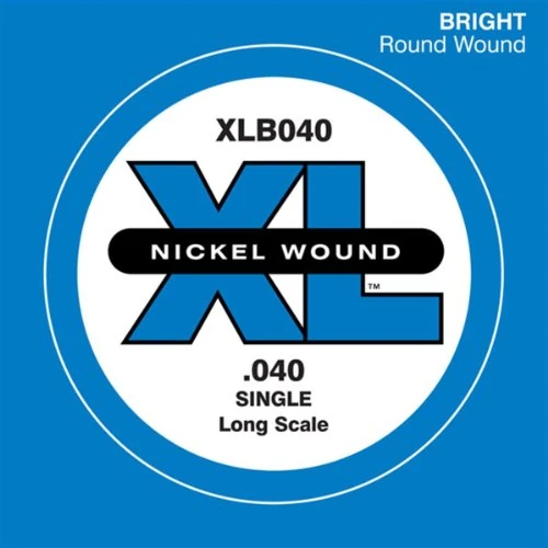 D'Addario XLB040 Corde seule longue avec filet en nickel pour basse Calibre .040