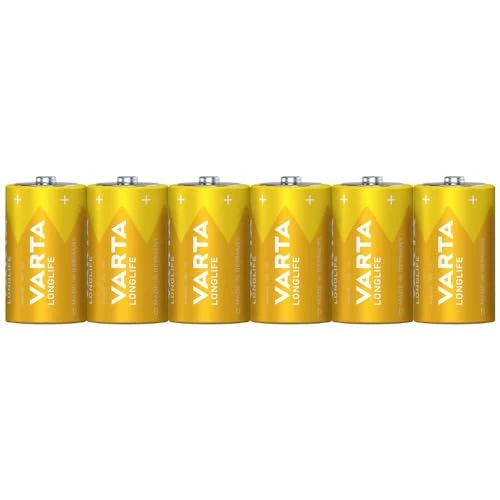 Offerta a tempo: VARTA Longlife Batterie D Mono LR20 (pacco da 6) Batteria alcaline – Made in Germany – ideali per telecomandi, radio, sveglie e orologi - 46% da 11.99 € a 6.49 €