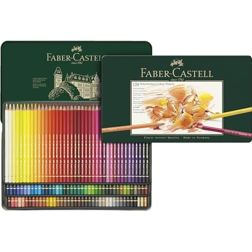 Faber-Castell 110011 Crayon Polychromos boîte métal de 120 pièces Multicolore
