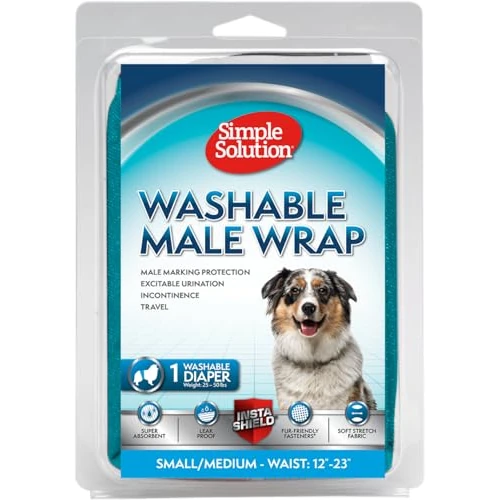 Offerta a tempo: Pannolini lavabili per cani maschi Simple Solution | Bendaggi assorbenti per maschi a prova di perdite | Minzione eccessiva, incontinenza o marcatura maschile | 1x pannolino medio - 17% da 12.96 € a 10.76 €