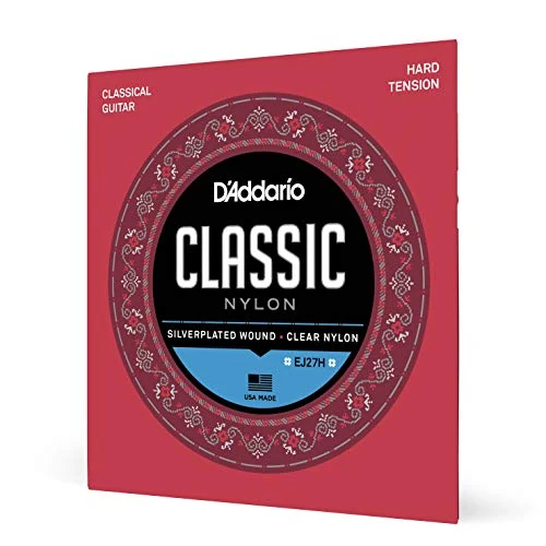 Offerta a tempo: D'Addario Corde Per Chitarra - Corde Per Chitarra Classica In Nylon - Corde Per Chitarra Classica - Nylon Trasparente Per Studenti - Hard Tension - 1-Pack - 0.00% da 9.90 € a 9.90 €