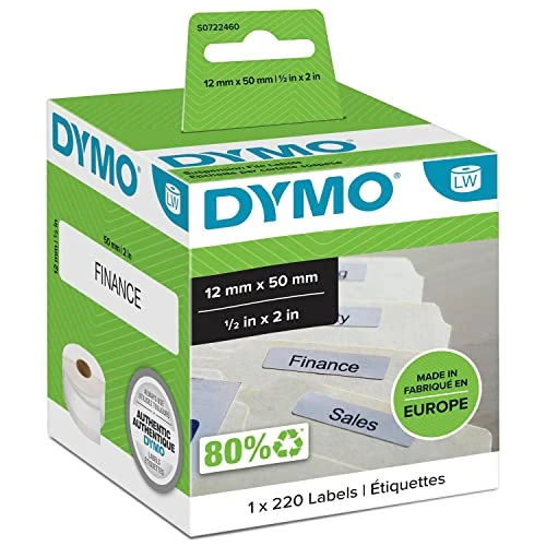 Limited-time offer: DYMO Authentic LabelWriter Suspension File Labels | 12mm x 50mm | Roll of 220 Easy-Peel Labels | Self-Adhesive | for LabelWriter Label Makers from $23.65 to $23.65 (save 0.00%)