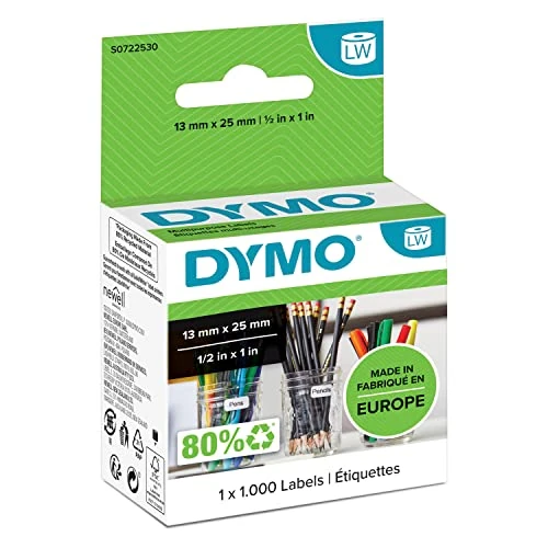 Tijdelijke aanbieding: DYMO authentieke LW kleine multifunctionele labels | 13 mm x 25 mm | Zelfklevend | Rol van 1000 | Gemakkelijk te verwijderen labels voor LabelWriter-labelmakers | Gemaakt in Europa van 8.76 € naar 8.76 € (0.00% korting)
