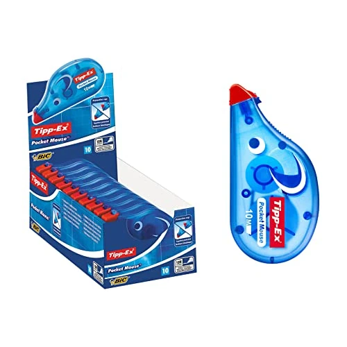 Limited-time offer: Bic Tipp-Ex Pocket Mouse Correction Tapes, Box of 10 - with 10M-Long of Extra Tear-Resistant Plastic Tape, White from 20.49 £ to 15.59 £ (save 24%)
