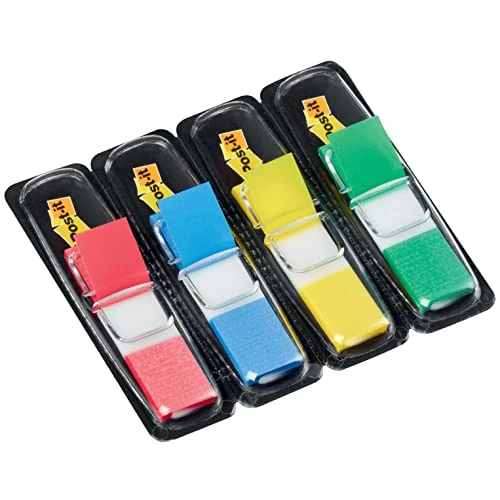 Offerta a tempo: Post-it Index Small Flags, Confezione da 4 Dispensers, 35 Segnapagina, 11.9 mm x 43.2 mm, Colori assortiti, per Contrassegnare, Evidenziare o Codificare a Colori le Informazioni Importanti - 4% da 7.99 € a 7.70 €
