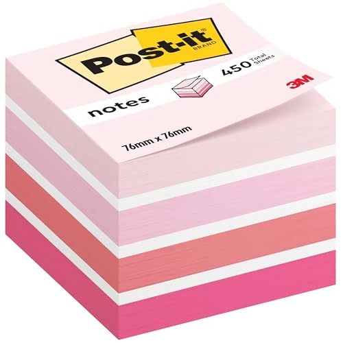 Oferta limitowana: Post-it Sticky Notes Cube pastelowe kolory: kolekcja, 1 blok, 450 arkuszy, 76 mm x 76 mm, różowy, biały, pomarańczowy kolory: - samoprzylepne karteczki na notatki, listy rzeczy do zrobienia i z 33.63 zł na 33.63 zł (oszczędź 0.00%)