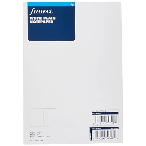 Limited offer: Filofax A5 White Plain Notepaper from 13.94 EUR to 13.94 EUR (save 0%)