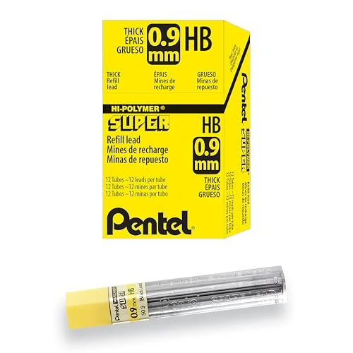 Limited-time offer: Pentel Super Hi-Polymer Lead Refill, (0.9mm) Thick, HB, 180 Pieces of 12 Tubes of (50-9-HB) from $10.56 to $10.56 (save 0.00%)