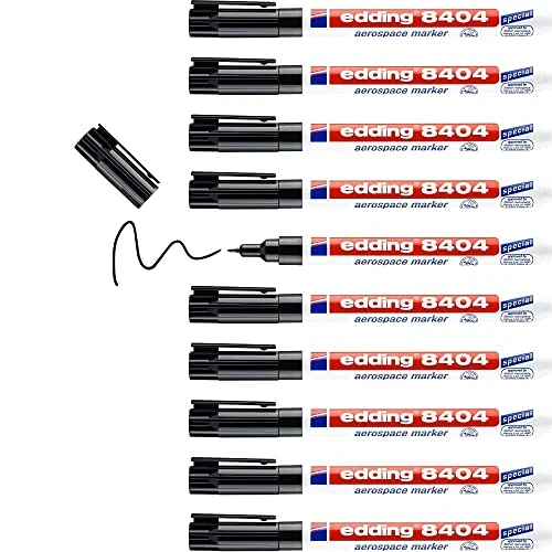 Offerta a tempo: Edding 8404 Aerospace, pennarello indelebile nero ultra fine 8404-001, confezione da 10 pezzi - 0.00% da 42.24 € a 42.24 €