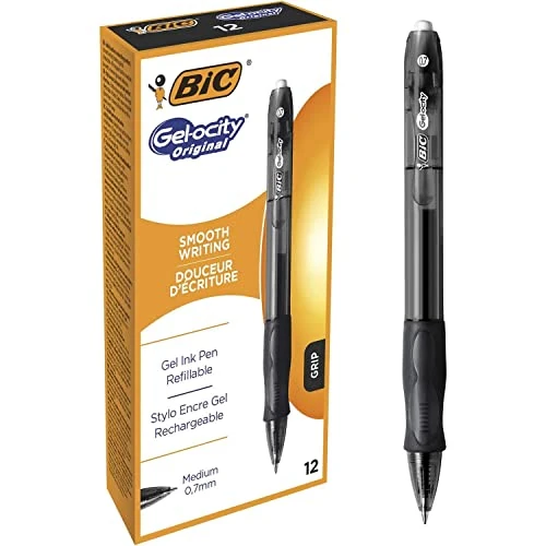 Offerta a tempo: BIC Velocity Penna con punta media a Gel, Grip Bic Matic, Punta di 0.7, Confezione da 12 pezzi - 5% da 17.20 € a 16.34 €