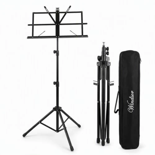 Limited-time offer: Windsor 050151-BK Adjustable Folding Sheet Music Stand with Carry Case Black from 14.49 £ to 14.49 £ (save 0.00%)