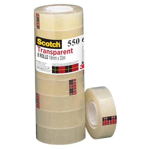 Zeitlich begrenztes Angebot: Scotch 550 Transparentes Klebeband, 8 Rollen, 19 mm x 33 m von 15.99 € auf 9.62 € (40% Rabatt)