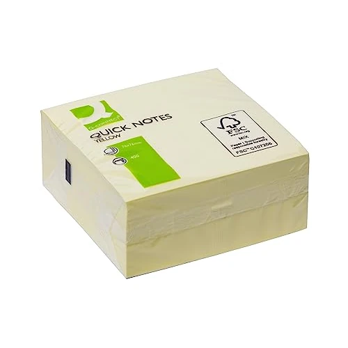 Offerta a tempo: Foglietti riposizionabili Q-Connect 76x76 mm giallo blocchetto da 400 ff - KF01346FSC - 53% da 4.99 € a 2.34 €
