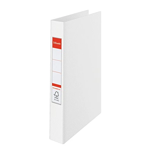 Esselte 2 Ring Binder, PP, Holds up to 190 Sheets, Vivida Range, 42 mm Spine, 14449 - A4, White