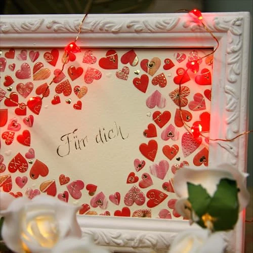 Offerta a tempo: Hellum luci fiabesche a LED 20 LED con cuori rossi, luci fiabesche a LED per interni con batteria (2xAA non inclusa), decorazione per compleanno, feste, San Valentino, festa della mamma 570854 - 32% da 9.72 € a 6.60 €