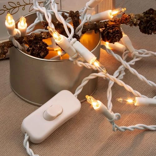 Offerta a tempo: Hellum Catena luminosa interna alimentata a corrente, mini catena luminosa di 20 lampadine di ricambio chiare e calde, 2,85 m, cavo bianco 20 luci con spina per Natale < 59 lumen 832051 - 17% da 18.25 € a 15.09 €