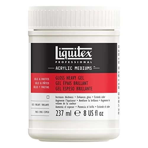 Liquitex 5120 Professional błyszczący ciężki żel do farb akrylowych, zwiększa opór powierzchni dla uzyskania konsystencji farb olejnych – doniczka 237 ml