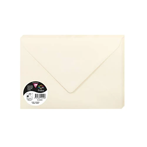 Oferta limitada: Clairefontaine 5442C – Paquete de 20 sobres borrados – Tamaño C5 16,2 x 22,9 cm – 120 g/m² – Color marfil – Invitación para eventos y correspondencia, gama Polen – Papel premium liso de 9.99 € a 9.32 € (ahorro 7%)