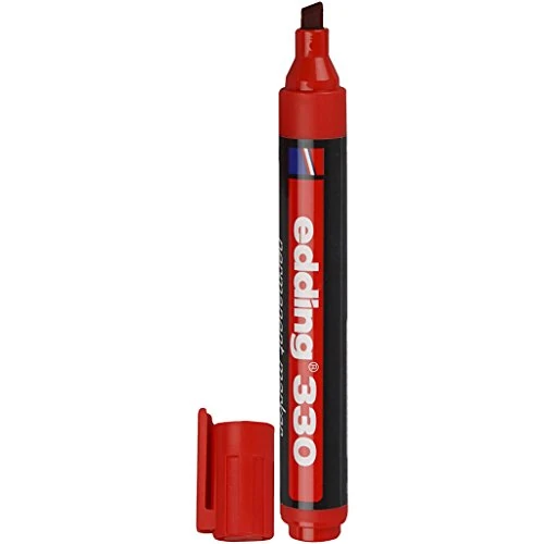 Offerta a tempo: Edding 330 Marcatore Permanente, Rosso, 10Pz, Punta a Scalpello 1-5 Mm, Penne Impermeabili, Asciugatura Rapida e a Prova Di Sbavature, per Cartone, Plastica, Vetro, Legno, Metallo e Tessuto - 40% da 19.90 € a 11.86 €