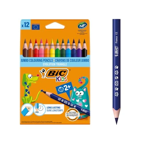 Offre limitée : BIC Kids Evolution Triangle ECOlutions Crayons de Couleurs Triangulaires - Couleurs Assorties, Etui Carton de 12 de 3.29 € à 3.29 € (0.00% de remise)