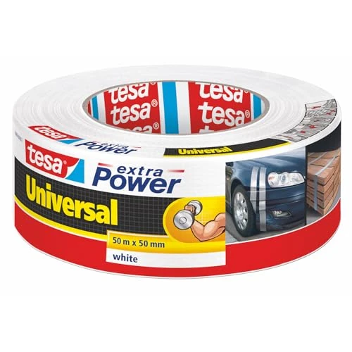 Limited-time offer: tesa extra Power Universal Duct Tape - Adhesive Tape with Extra Strong Hold and Versatile Use - For Repairs, Fastening, Sealing and More - White - 1 roll - 50 m x 50 mm from 11.38 £ to 11.38 £ (save 0.00%)