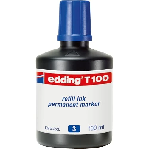 Offre limitee: edding T 100 Recharge d'encre marqueurs permanents - bleu - 100 ml - système de compte-gouttes, pour recharger rapidement presque tous les marqueurs permanents edding de 12.29 EUR a 12.29 EUR (economie 0%)