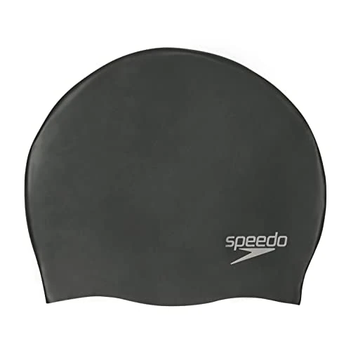 Speedo Unisex-Adult Plain Moulded Silicone Swimming Cap | Swim Essentials | Hair Protection Training Aids