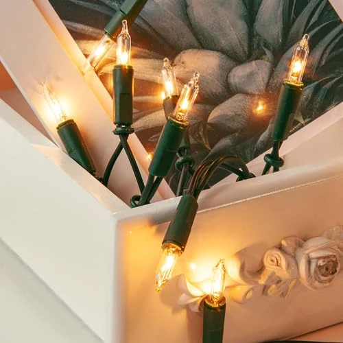 Zeitlich begrenztes Angebot: hellum Lichterkette innen mit Stecker, Mini Lichterkette 10 Lichter, warmweißes Licht, beleuchtete Länge 1,35 m, grünes Kabel, für Christbaumbeleuchtung innen, Wohnraum, Tischdeko, <59lm 831115 von 10.99 € auf 8.86 € (19% Raba