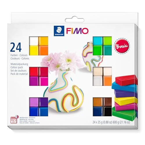 Offre limitée : STAEDTLER FIMO soft Colour Pack Pâte à modeler – 24 blocs x 25 g de 21.13 € à 20.05 € (5% de remise)