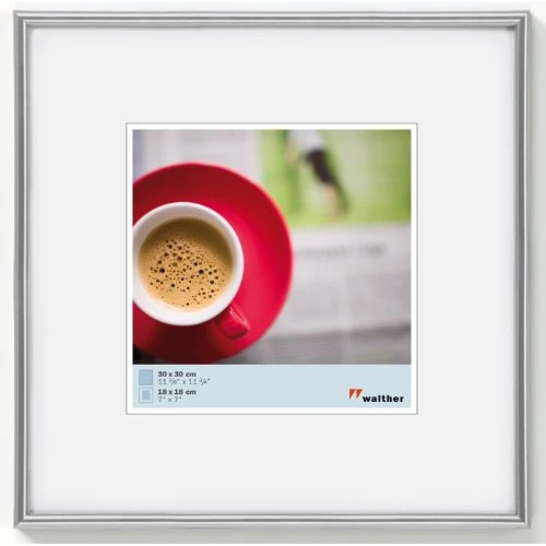 walther design Picture Frame Silver 40 x 40 cm Galeria Plastic Frame KS440H