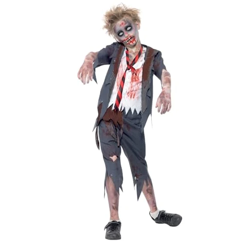 Limited-time offer: Smiffys Zombie School Boy Halloween Costume, Grey for Kids, Large from 14.04 £ to 12.19 £ (save 13%)