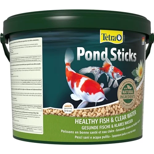 Offerta a tempo: Tetra Pond Sticks - Mangime per tutti i pesci da laghetto, favorisce la salute dei pesci e l'acqua limpida nel laghetto, secchio da 10 L - 39% da 30.70 € a 18.60 €