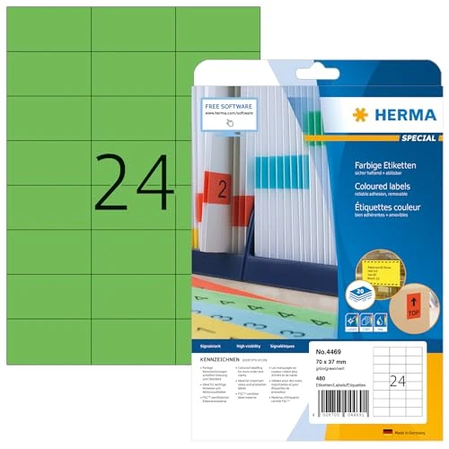 Oferta limitada: Herma 4469 - Pack de 480 etiquetas, 70 x 37 mm, color verde de 15.18 € a 15.18 € (ahorro 0.00%)
