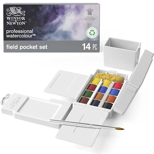 Professional Watercolor 12 Mezzi Godet Field Box