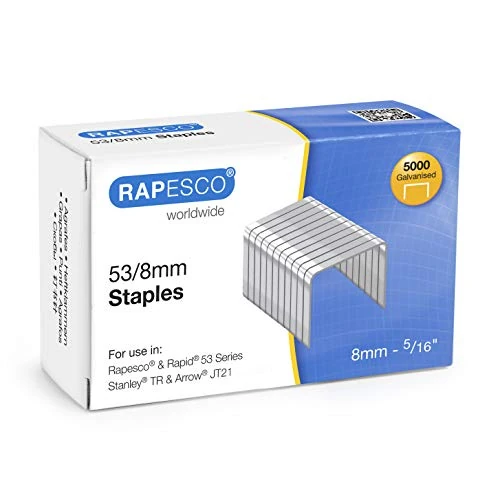 Offre limitée : Rapesco 0750 Agrafes Galvanisées de Type 53/8 mm, Lot de 5000 de 9.48 € à 9.48 € (0.00% de remise)