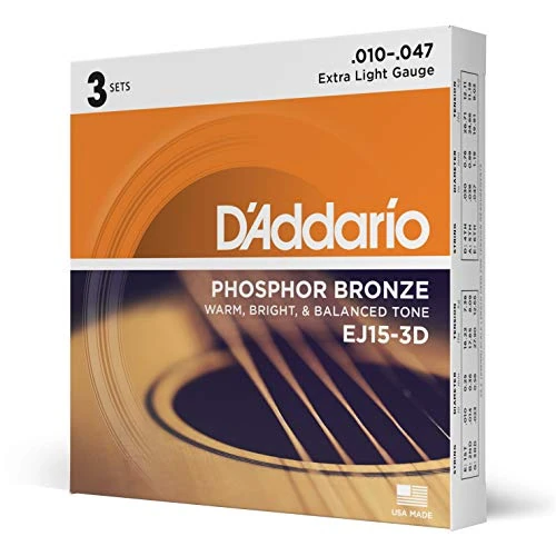 Zeitlich begrenztes Angebot: D'Addario EJ15-3D Phosphorbronze-Saiten für Akustikgitarren, Extra Light, 3 Sets von 23.10 € auf 23.10 € (0.00% Rabatt)