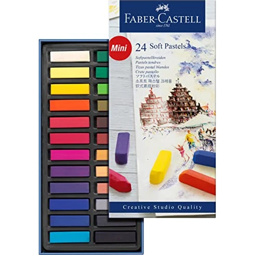 Offerta a tempo: Faber-Castell 128224 - Mini pastelli morbidi STUDIO QUALITY, astuccio in cartone da 24 pezzi — 34% da 12,89 € a 8,50 €
