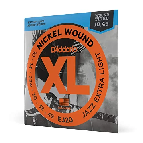 Offerta a tempo: D'Addario Corde Chitarra Elettrica | EJ20 | Set Corde per Chitarra Elettrica per Ferita Nichel | 6 Corde | Jazz Extra Leggero, 10-49 | 1-Paccetto - 19% da 11.59 € a 9.40 €