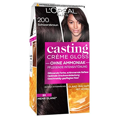 L'Oréal Paris Casting Creme Gloss Glossy Blacks Verzorgende haarverf, 200 zwartbruin, 1 stuks