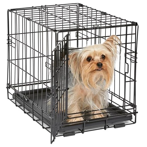 Offerta a tempo: MidWest Homes for Pets Gabbia per cani iCrate a porta singola, lunga 45,72 cm, con vaschetta a tenuta stagna, piedini protettivi, pannello divisorio e caratteristiche brevettate, nero, mod. 1518 - 0.00% da 34.85 € a 34.85 €