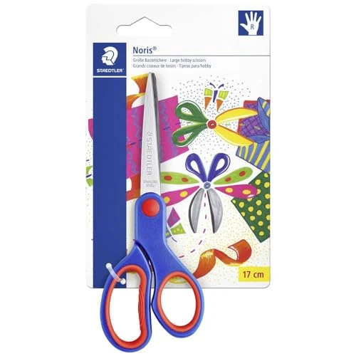 Offre limitée : Staedtler 965 17 NBK Noris 965, Ciseaux droitiers à bouts pointus, Adaptés pour les enfants, Étui blister avec 1 paire de ciseaux de 17 cm de 5.19 EUR à 5.19 EUR (remise 0%)