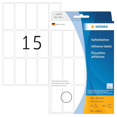 Offerta a tempo: Herma Adhesive labels white Movables 20x50 480 St. - 30% da 12.03 € a 8.40 €