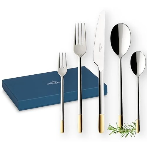 Offerta a tempo: Villeroy & Boch - Ella Servizio Tavola 30 Pezzi, Lavabile in Lavastoviglie, Set di Posate, 6 Persone, Acciaio Inossidabile - 47% da 399.00 € a 209.99 €